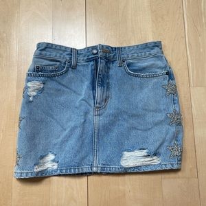 LF Carmar Denim star rhinestone skirt
